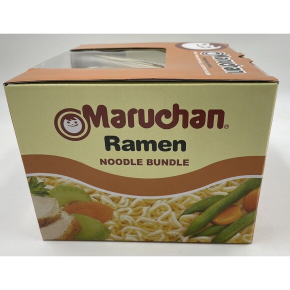MARUCHAN Ramen Bowl Bundle W/ Spoon Chopsticks & Winky Face Chopstick Holder N01 - Picture 3 of 7